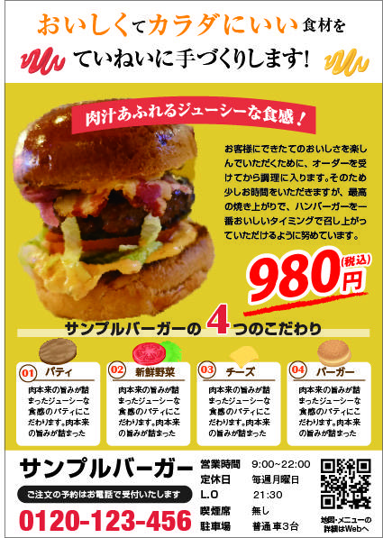 ハンバーガーのレスポンス広告
